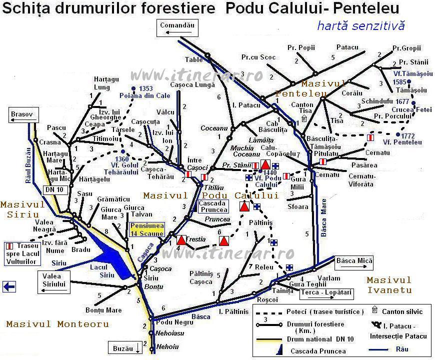 Harta trasee Penteleu