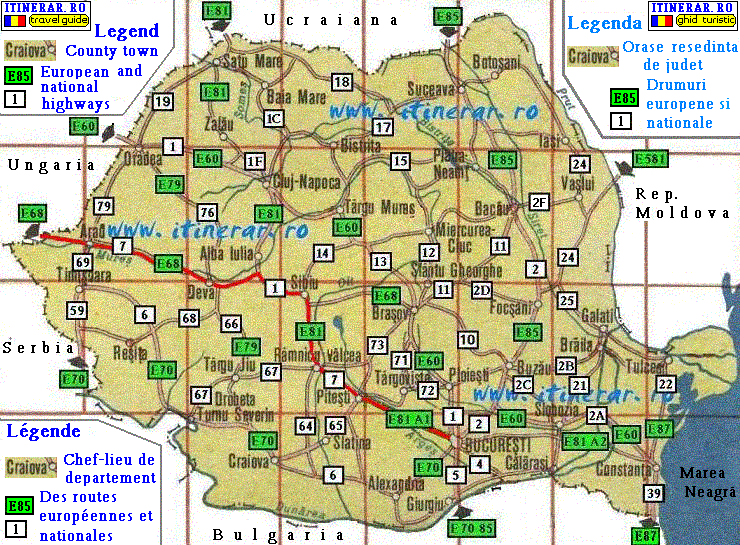 Map - national road DN 7